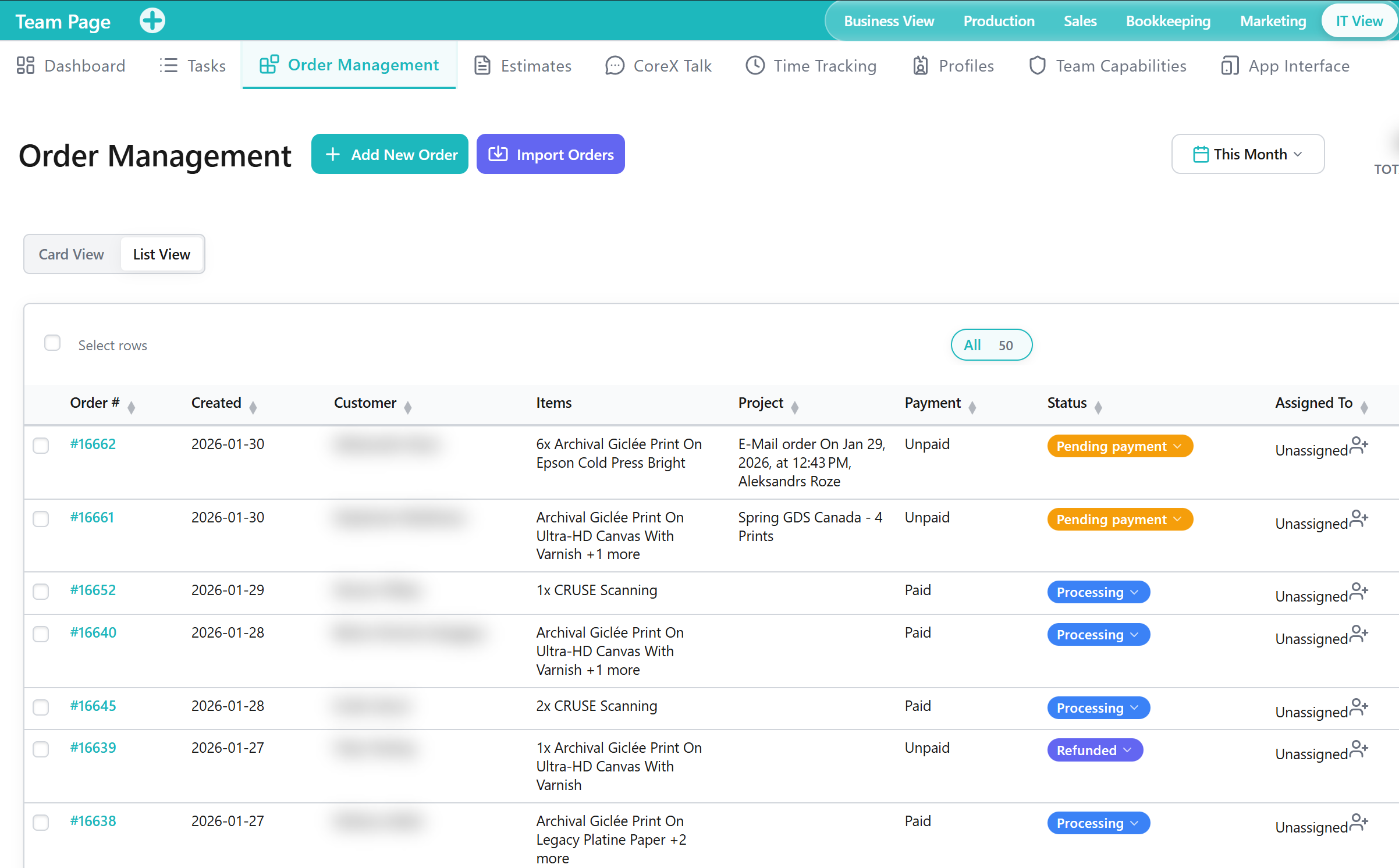 Order Management